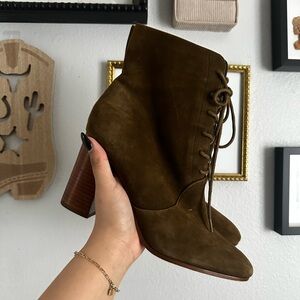 Marc fisher Elegant Brown Lace-Up Ankle Boots